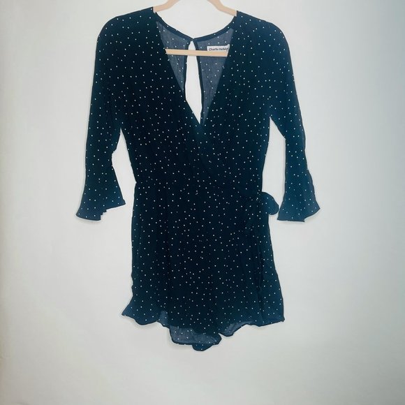 Charlie Holiday Harry Playsuit Black Speckle Romper - Picture 3 of 5
